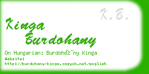 kinga burdohany business card